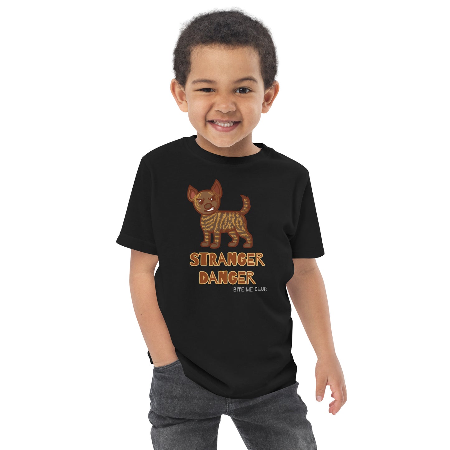 Stranger Danger Toddler jersey t-shirt